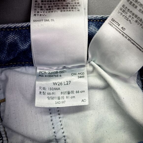 Levi’s Tag Size 26 High Waisted Taper Jeans Women's Stretch Pleats Blue - Picture 10 of 16